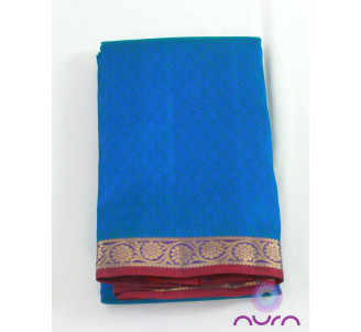  Sky blue with purple border saree