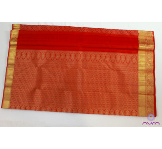 Bridal red saree with golden zari