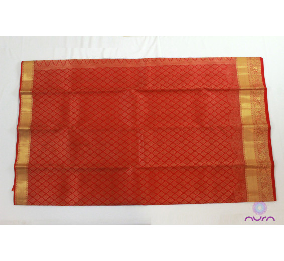 Bridal red saree with golden zari